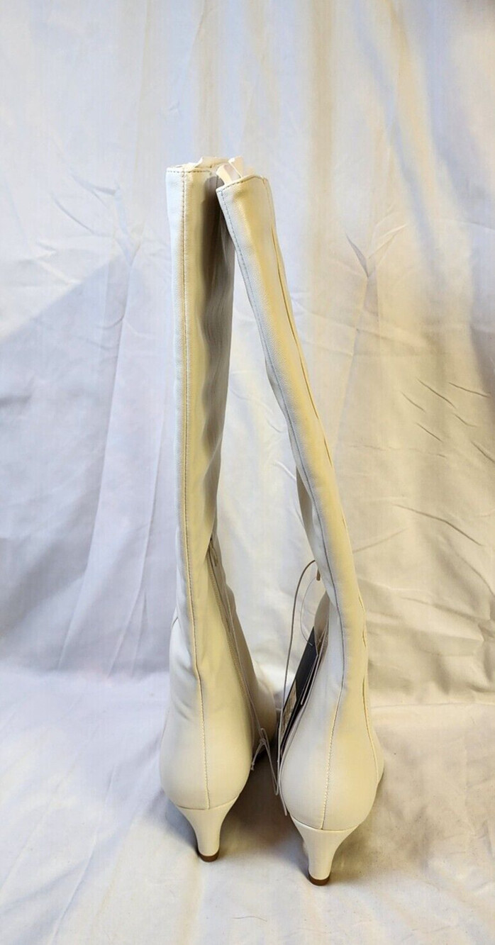 New Universal Threads Women White Knee High Boots Stiletto Heels Pointed Toe 8.5 - Picture 4 of 6